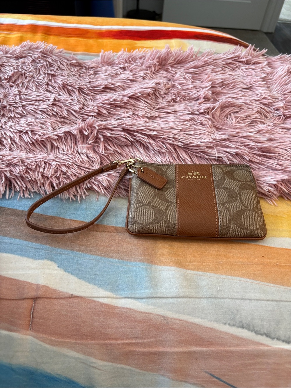 Coach Khaki/Chestnut Signature Satchel with Matching Accessories - Picture 7 of 16